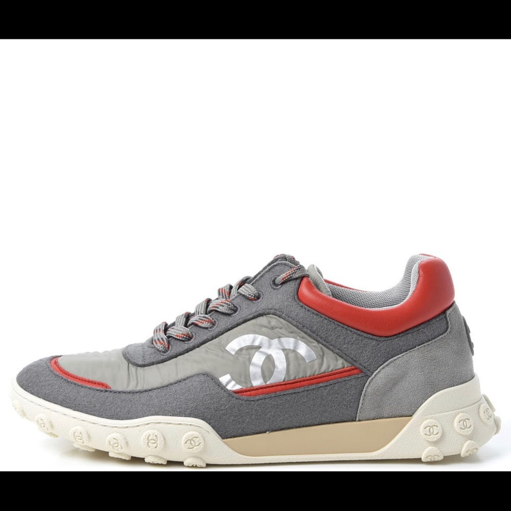 Grey and Red Chanel sneakers BRAND NEW